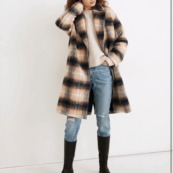 Madewell Courton Cocoon Coat in Plaid - Picture 4 of 11